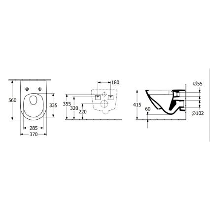 Villeroy & Boch 4670T0T2 - Подвесен унитаз SUBWAY 3.0 керамика/бял