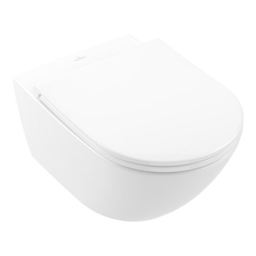 Villeroy & Boch 4670T9R1 - Подвесна тоалетна чиния с тоалетна седалка SoftClose SUBWAY 3.0, керамика/бяла