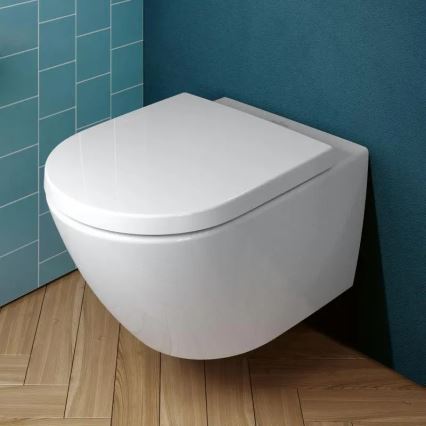 Villeroy & Boch 4670TSR1 - Подвесна тоалетна чиния SUBWAY 3.0 с тоалетна седалка SoftClose, керамика/бяла