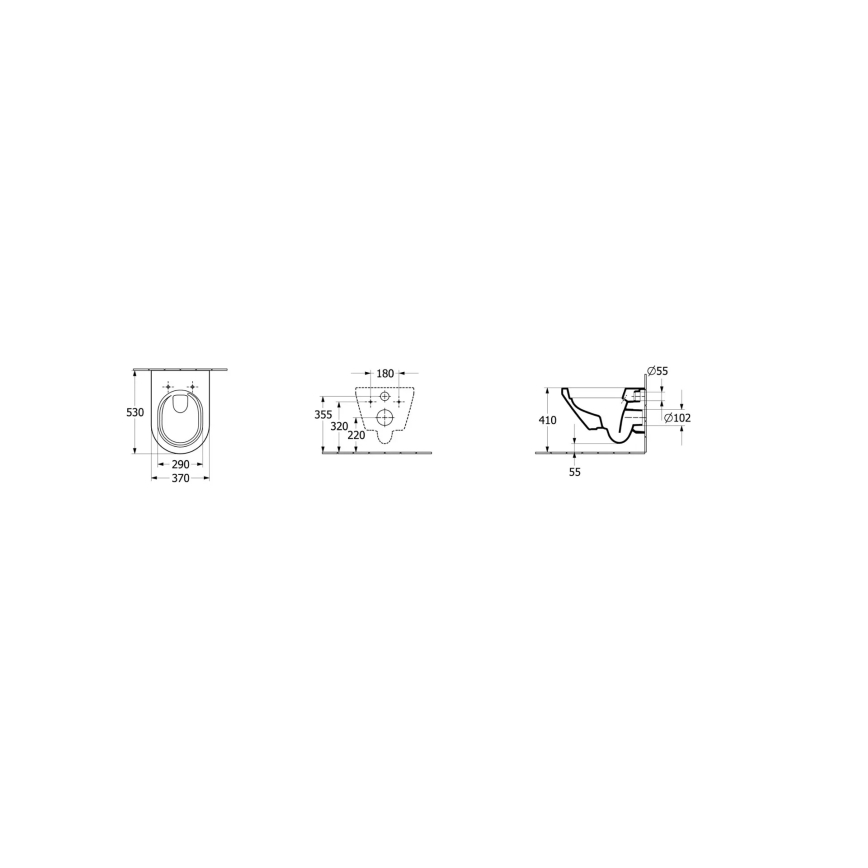 Villeroy & Boch 4694C001 - Подвесна тоалетна чиния ARCHITECTURA керамика/бяла