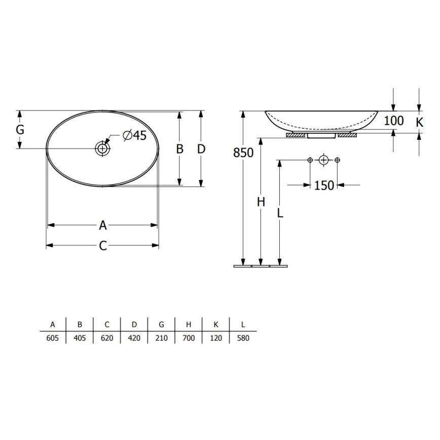 Villeroy & Boch 4A480001 - Мивка за плот LOOP&FRIENDS 62 x 42 см керамика/бяла