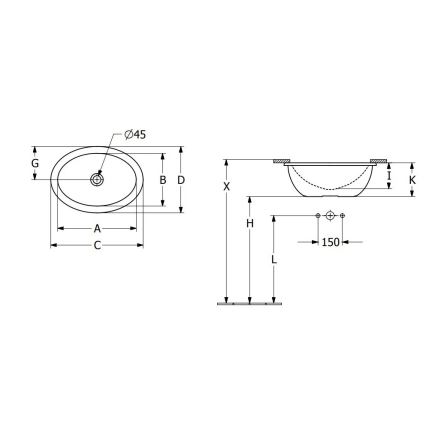 Villeroy & Boch 4A530001 - Мивка за вграждане LOOP&FRIENDS 43x29 см керамика/бяла