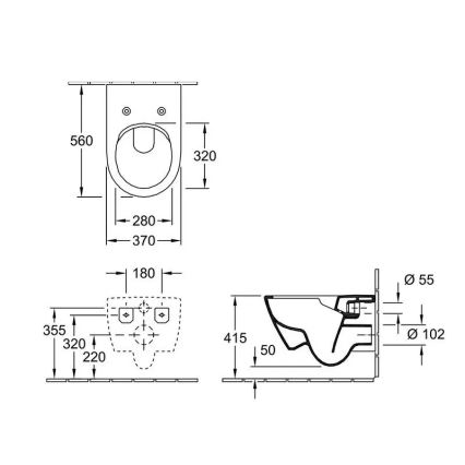 Villeroy & Boch 5614R0AM - Подвесно WC SUBWAY 2.0 керамика/бежово