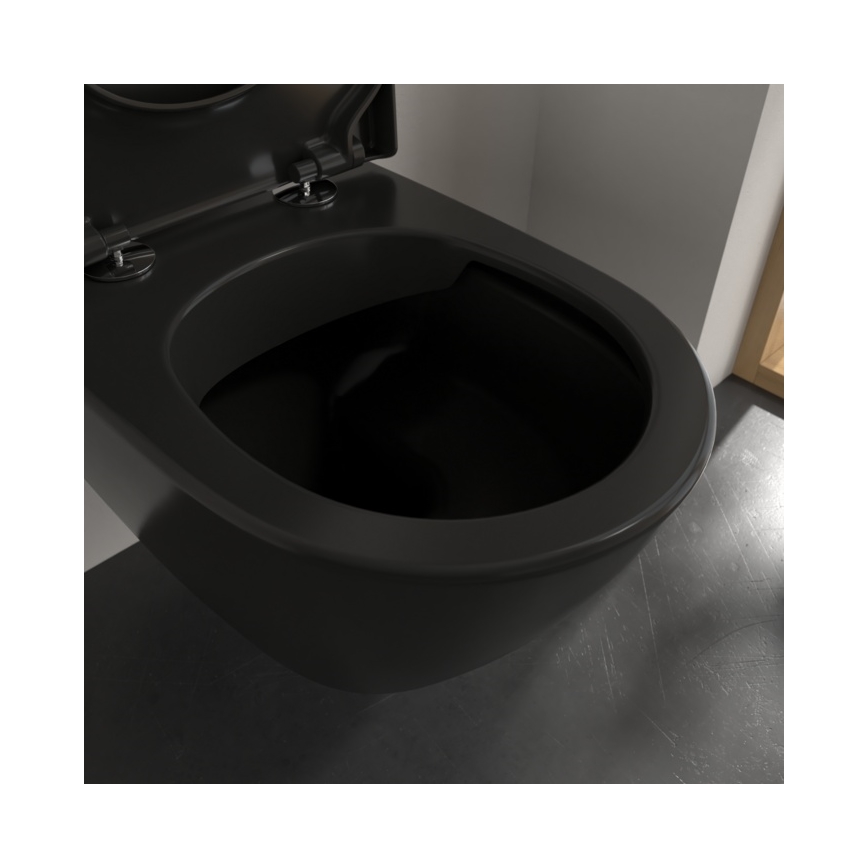 Villeroy & Boch 5614R0R7 - Подвесна тоалетна чиния SUBWAY керамика/черна