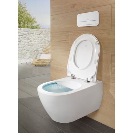 Villeroy & Boch 5614R2R1 - Окачена тоалетна чиния със седалка SoftClose SUBWAY 2.0 керамика/бяла
