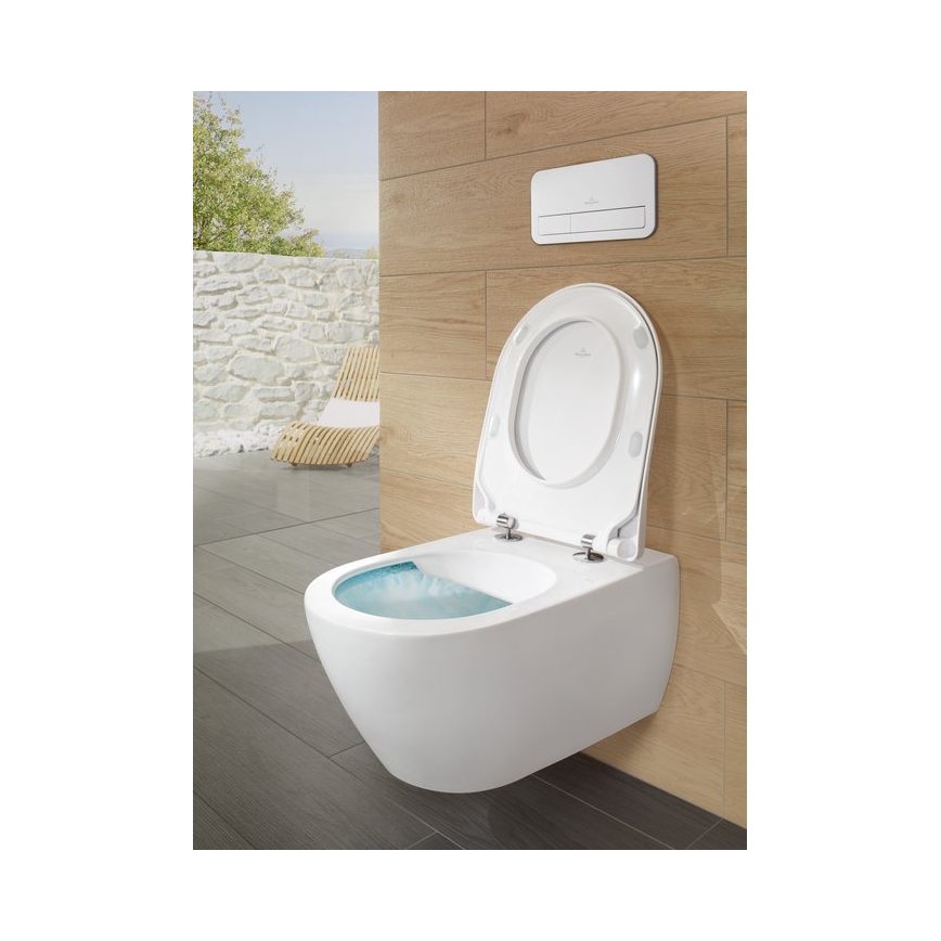 Villeroy & Boch 5614R2R1 - Окачена тоалетна чиния със седалка SoftClose SUBWAY 2.0 керамика/бяла