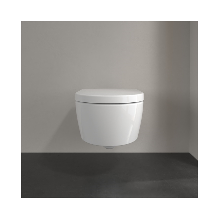 Villeroy & Boch 5656HR01 - Подвесна тоалетна чиния AVENTO с тоалетна седалка SoftClose, керамика/бяла