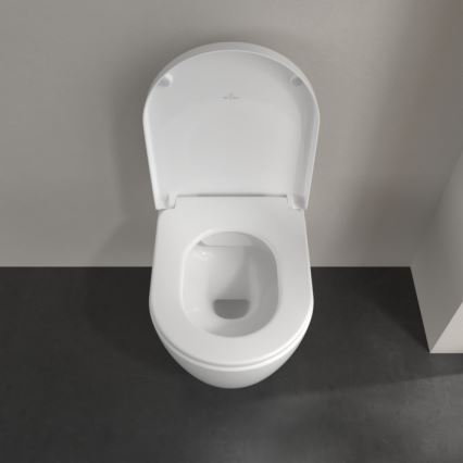 Villeroy & Boch 5656HR01 - Подвесна тоалетна чиния AVENTO с тоалетна седалка SoftClose, керамика/бяла