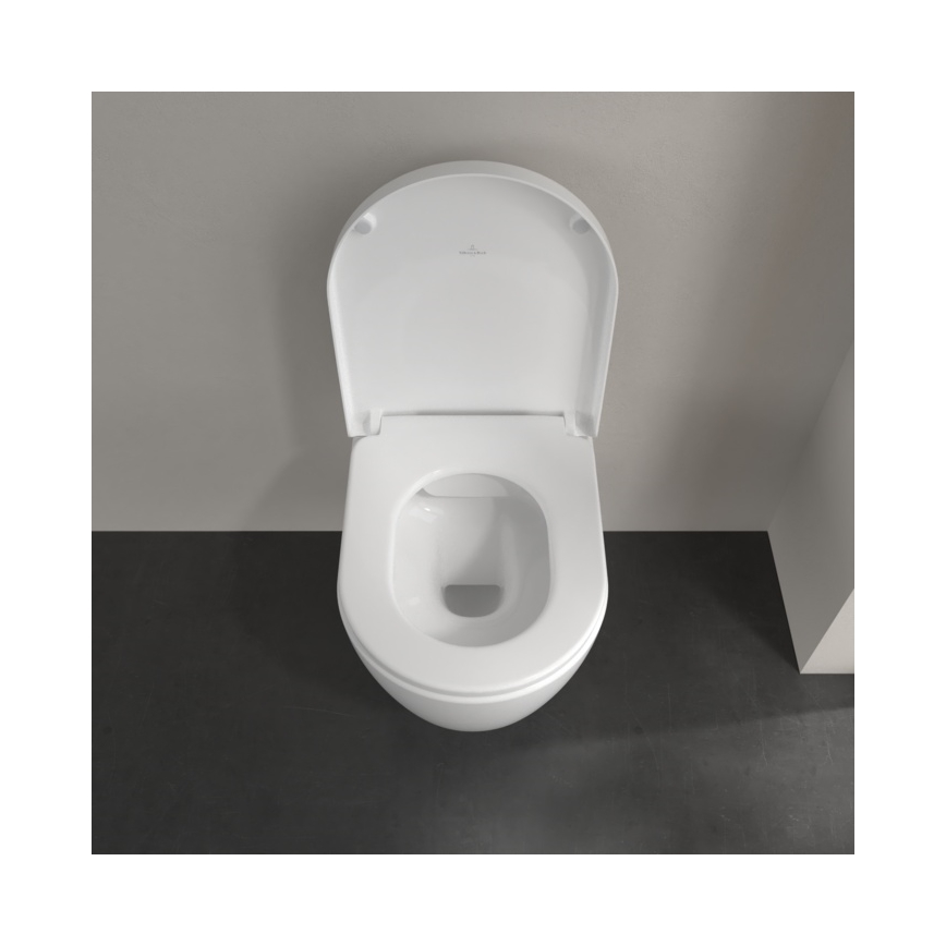Villeroy & Boch 5656HR01 - Подвесна тоалетна чиния AVENTO с тоалетна седалка SoftClose, керамика/бяла