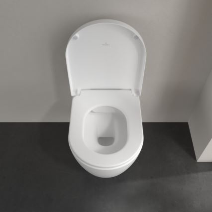 Villeroy & Boch 5656HRRW - Подвесно WC с тоалетна седалка AVENTO с механизъм SoftClose, керамика/бяла