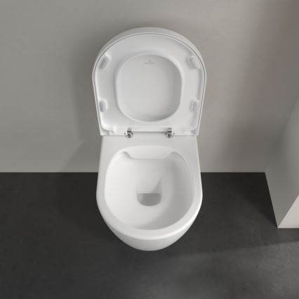 Villeroy & Boch 5656HRRW - Подвесно WC с тоалетна седалка AVENTO с механизъм SoftClose, керамика/бяла