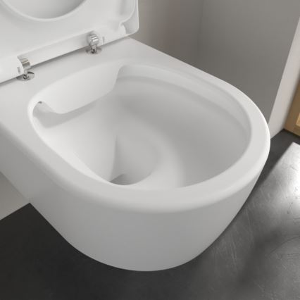 Villeroy & Boch 5656HRRW - Подвесно WC с тоалетна седалка AVENTO с механизъм SoftClose, керамика/бяла