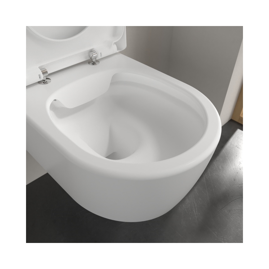 Villeroy & Boch 5656HRRW - Подвесно WC с тоалетна седалка AVENTO с механизъм SoftClose, керамика/бяла