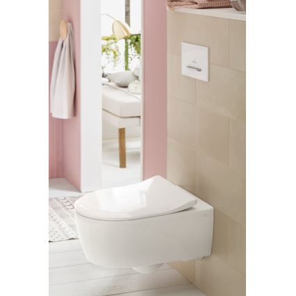 Villeroy & Boch 5656RS01 - Конзолна тоалетна чиния с тоалетна дъска SoftClose AVENTO, керамика/бяла