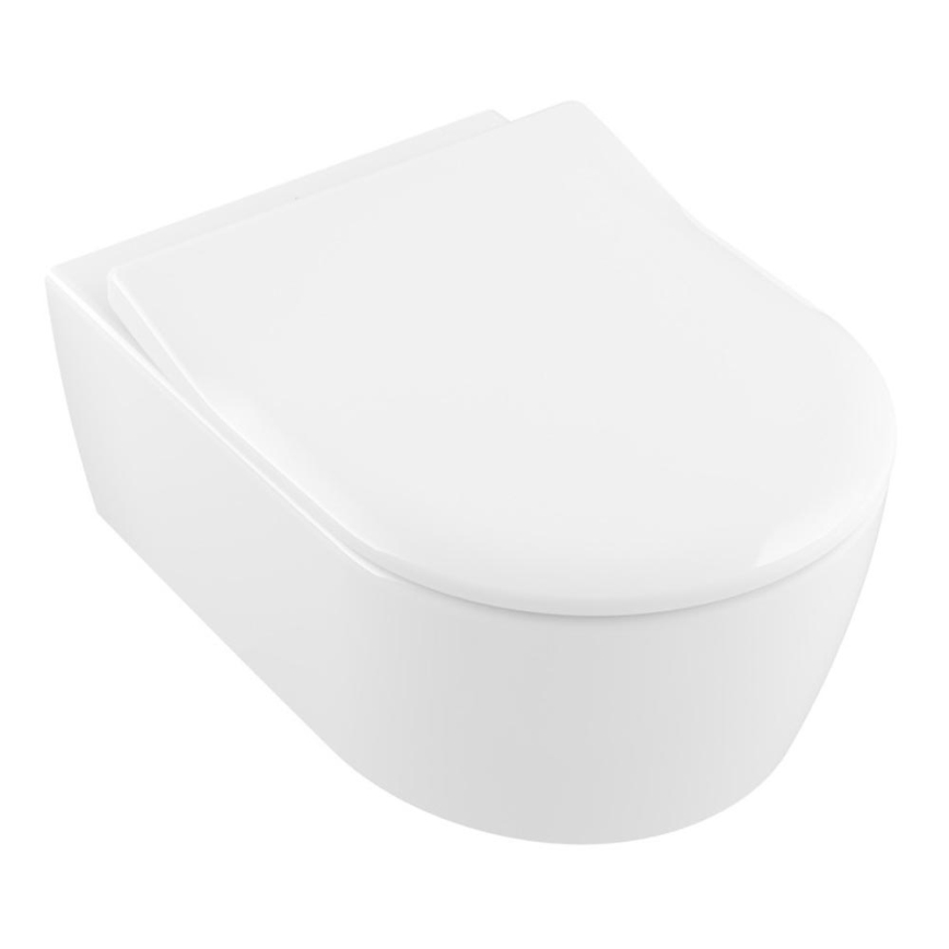 Villeroy & Boch 5656RSR1 - Конзолна тоалетна чиния с тоалетно седало SoftClose AVENTO, керамика/бяла