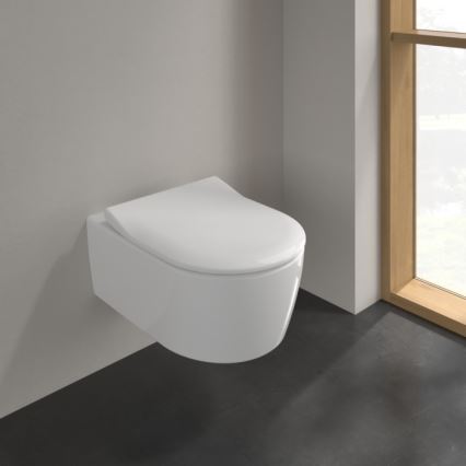 Villeroy & Boch 5656RSR1 - Конзолна тоалетна чиния с тоалетно седало SoftClose AVENTO, керамика/бяла