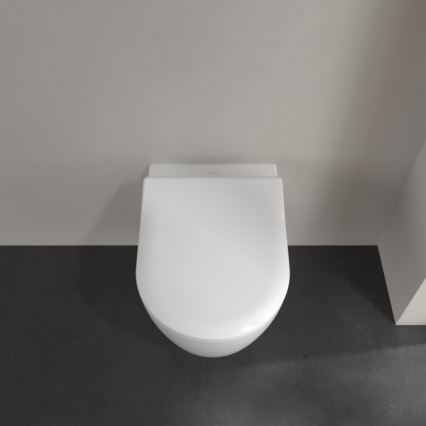 Villeroy & Boch 5656RSR1 - Конзолна тоалетна чиния с тоалетно седало SoftClose AVENTO, керамика/бяла
