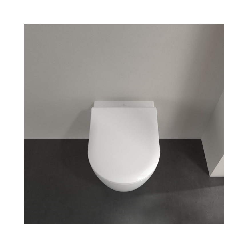 Villeroy & Boch 5656RSR1 - Конзолна тоалетна чиния с тоалетно седало SoftClose AVENTO, керамика/бяла