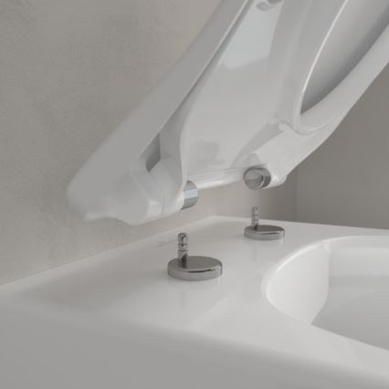 Villeroy & Boch 5656RSR1 - Конзолна тоалетна чиния с тоалетно седало SoftClose AVENTO, керамика/бяла