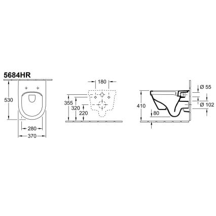 Villeroy & Boch 5684HRR1 - Подвесна тоалетна чиния с капак SoftClose ARCHITECTURA керамика/бяла