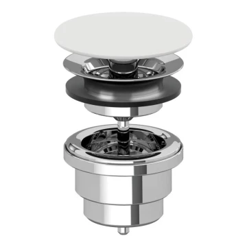 Villeroy & Boch 680800RW - Слив за умивалник бял/лъскав хром