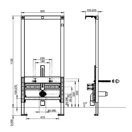 Villeroy & Boch 92214800 - Инсталационен вграден модул за биде VICONNECT 112 см