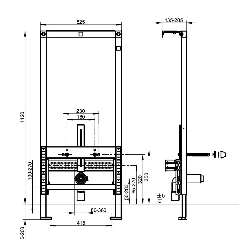 Villeroy & Boch 92214800 - Инсталационен вграден модул за биде VICONNECT 112 см