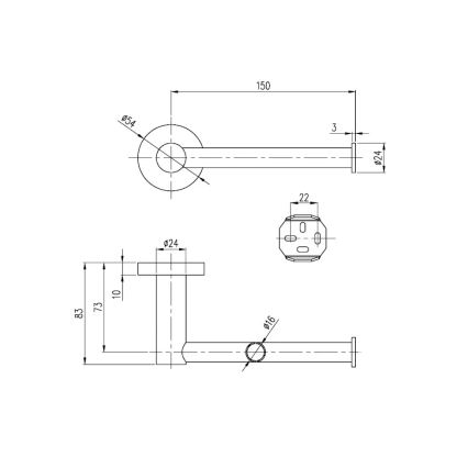 Villeroy & Boch TVA15101400061 - Държач за тоалетна хартия ELEMENTS лъскав хром