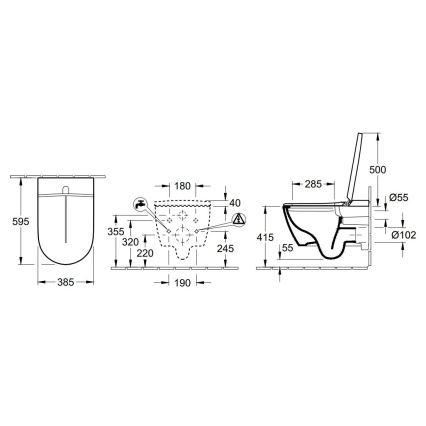 Villeroy & Boch V0E100R1 - Подвесно биде с седалка SoftClose VICLEAN, керамика/бяла +дистанционно управление