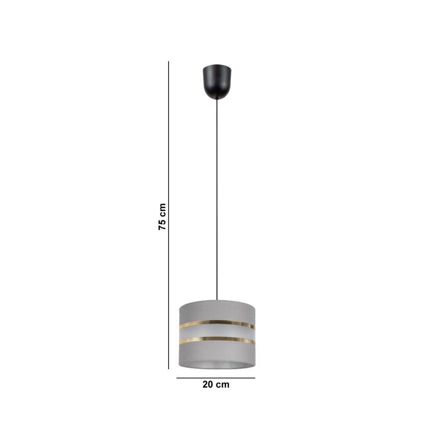 Висяящ полилей CORAL 1xE27/60W/230V Ø 20 cм сив