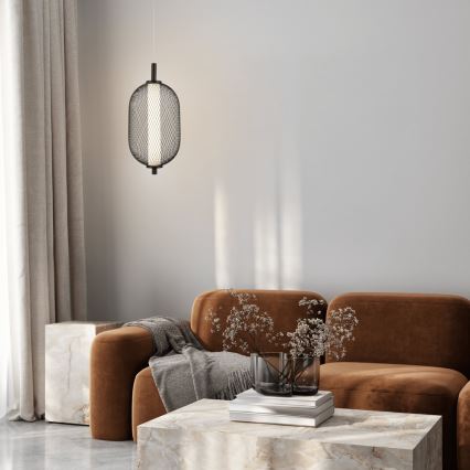 Висящ LED полилей на шнур PUMA LED/10W/230V, диаметър 15 cm, черен