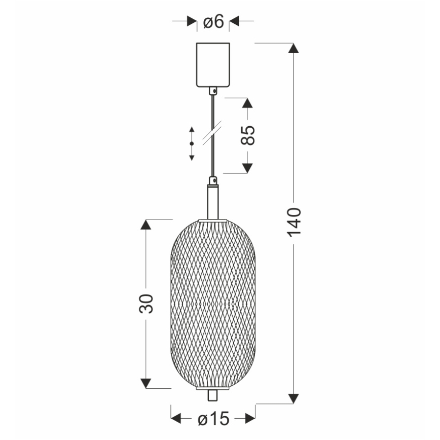 Висящ LED полилей на шнур PUMA LED/10W/230V, диаметър 15 cm, черен