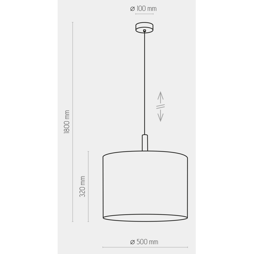 Висящ на въже полилей DEVA 1xE27/25W/230V бяла