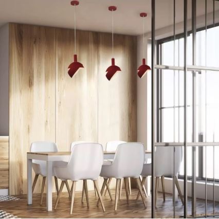 Висящ полилей 1xE14/60W/230V червен