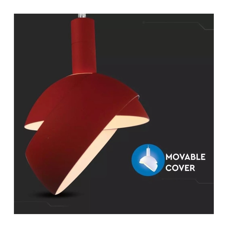 Висящ полилей 1xE14/60W/230V червен