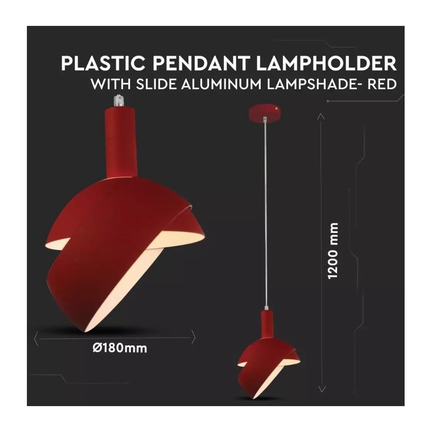 Висящ полилей 1xE14/60W/230V червен