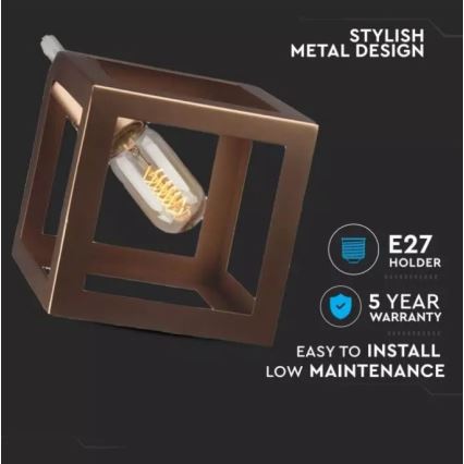 Висящ полилей 1xE27/60W/230V бронз