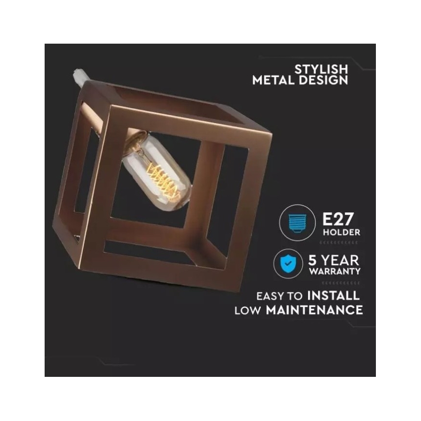 Висящ полилей 1xE27/60W/230V бронз