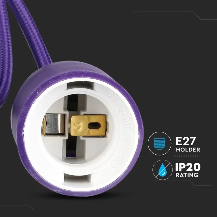 Висящ полилей 1xE27/60W/230V лилав