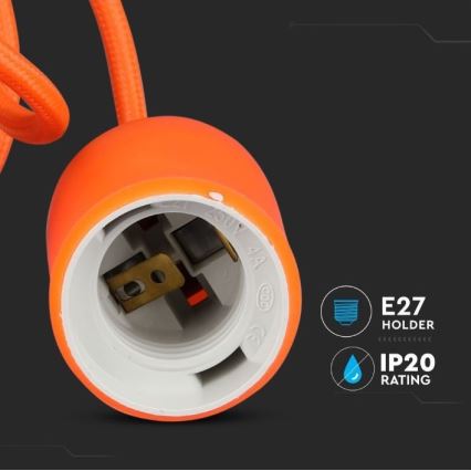 Висящ полилей 1xE27/60W/230V оранжев