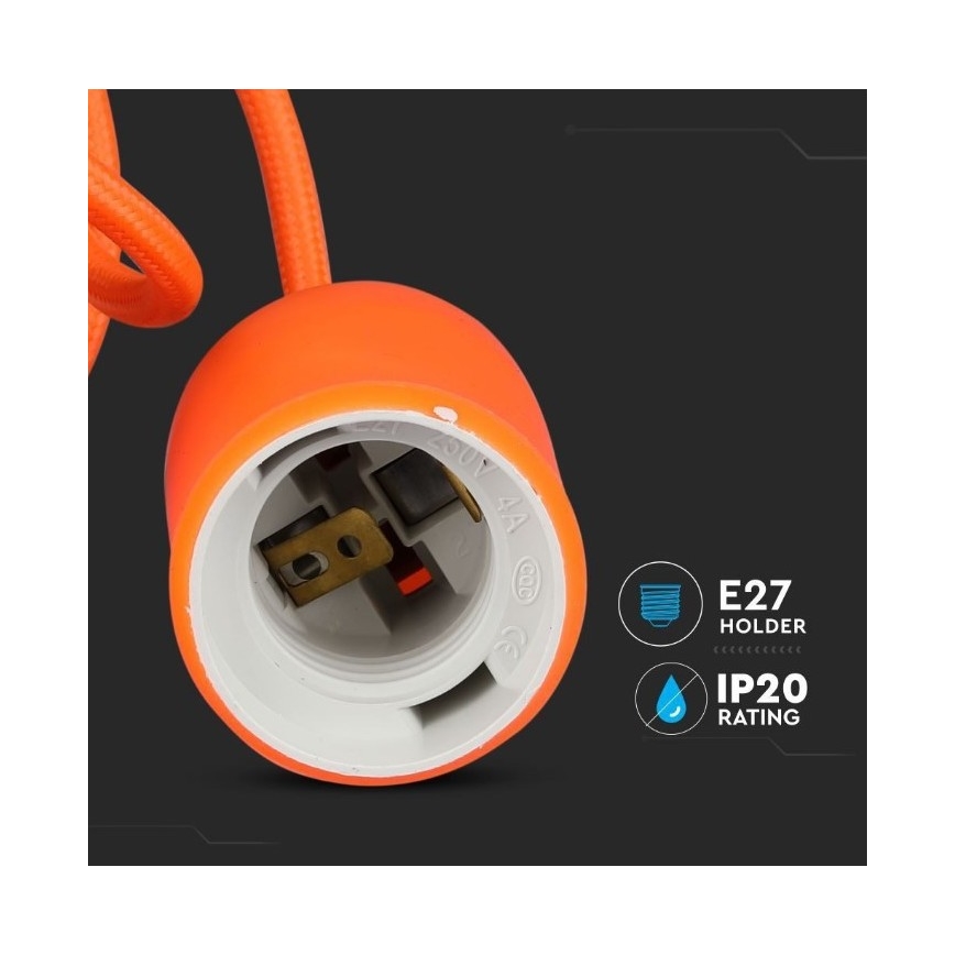 Висящ полилей 1xE27/60W/230V оранжев