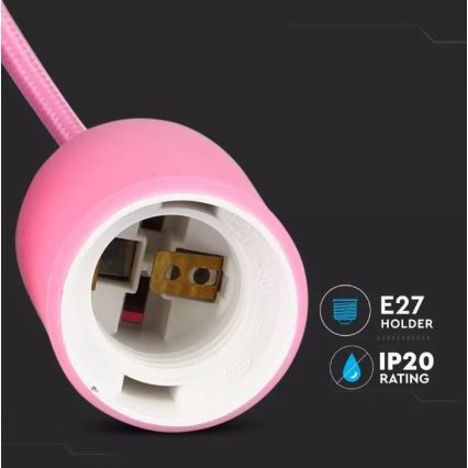 Висящ полилей 1xE27/60W/230V розов