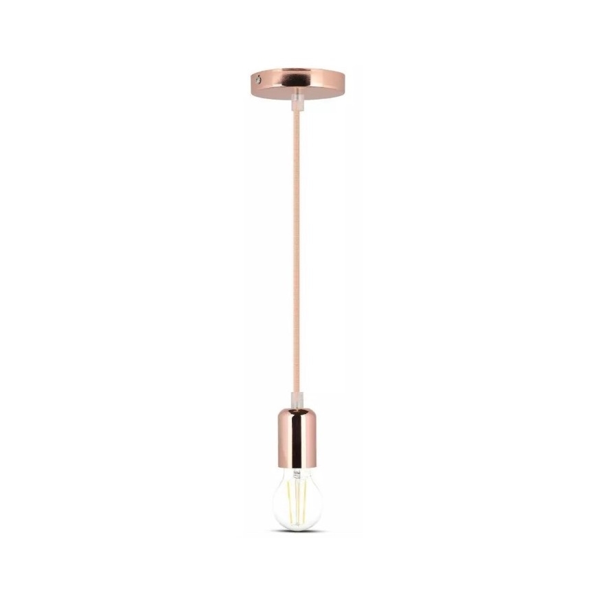 Висящ полилей 1xE27/60W/230V розово-златист