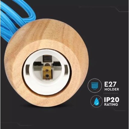 Висящ полилей 1xE27/60W/230V син