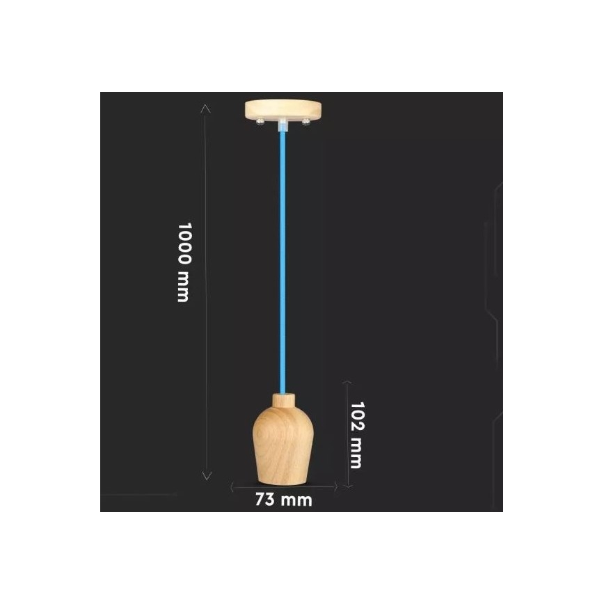 Висящ полилей 1xE27/60W/230V син