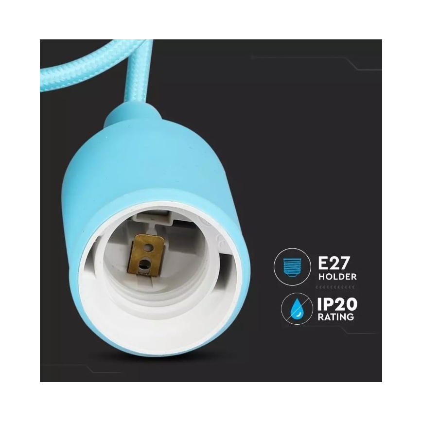 Висящ полилей 1xE27/60W/230V син