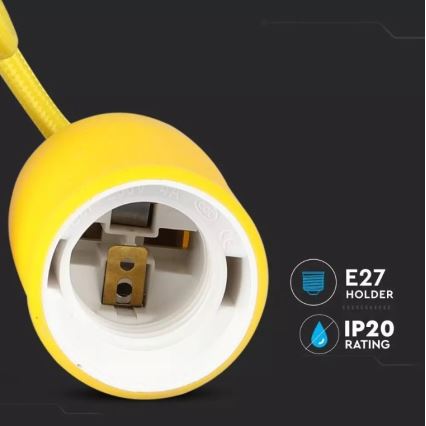 Висящ полилей 1xE27/60W/230V жълт
