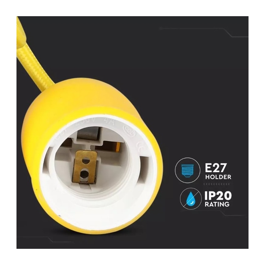 Висящ полилей 1xE27/60W/230V жълт