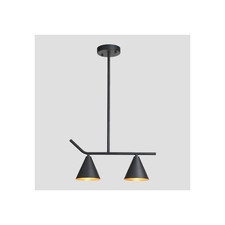 Висящ полилей 2xE27/40W/230V черен