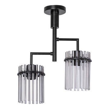 Висящ полилей 2xE27/60W/230V черен/опушен